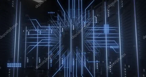 Abstract visual of a modern cloud-based enterprise web architecture.
