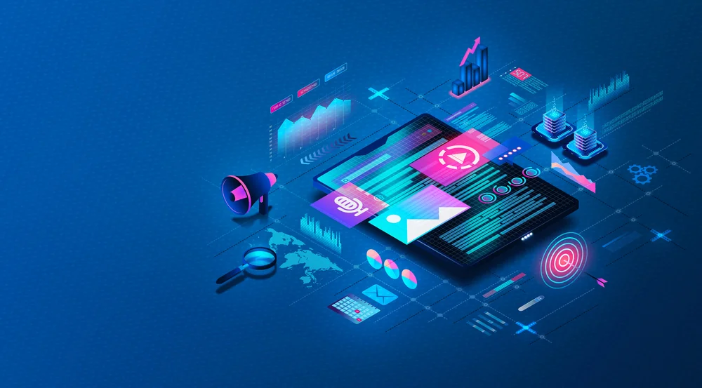 Programmatic media dashboard showing audience targeting and performance data.